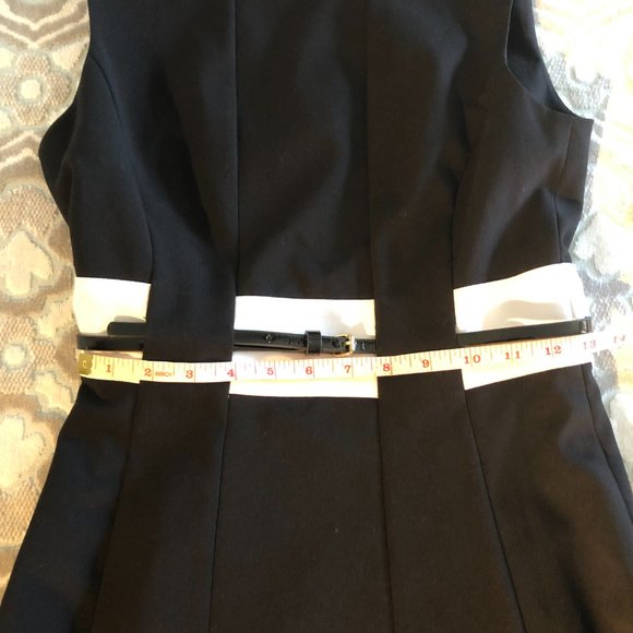 Calvin Klein black, white & taupe midi Fit & Flare dress - size 2 - Picture 6 of 10